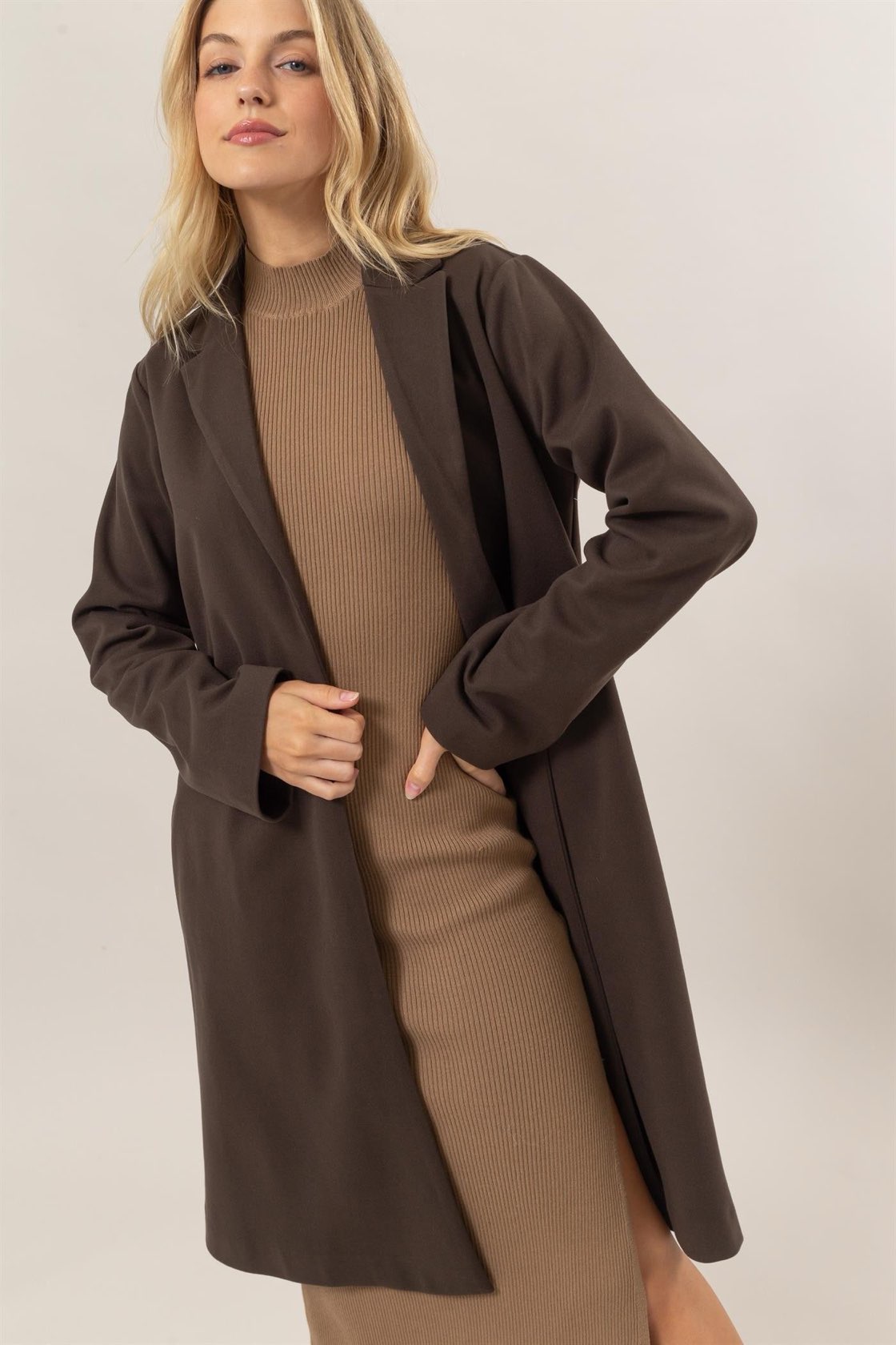 Cacao Open Front Jacket