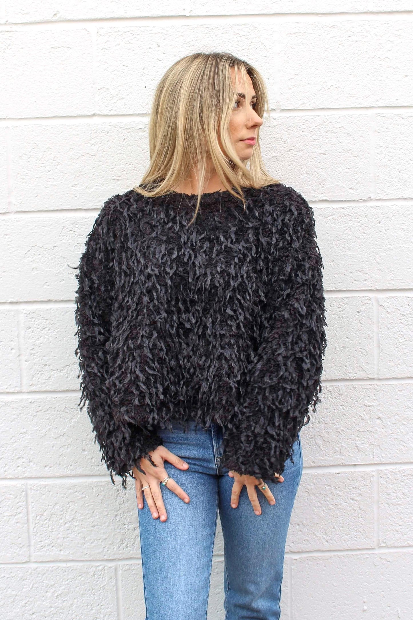 Black Velvet Bow Sweater